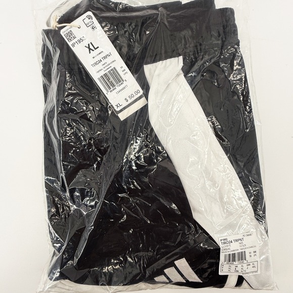 Adidas AEROREADY Soccer Track Pants Black White‎ Men's Athletic Size XL NEW - Picture 3 of 15